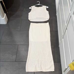 Olive & Oak 2 Piece Cream Maxi Dress Set